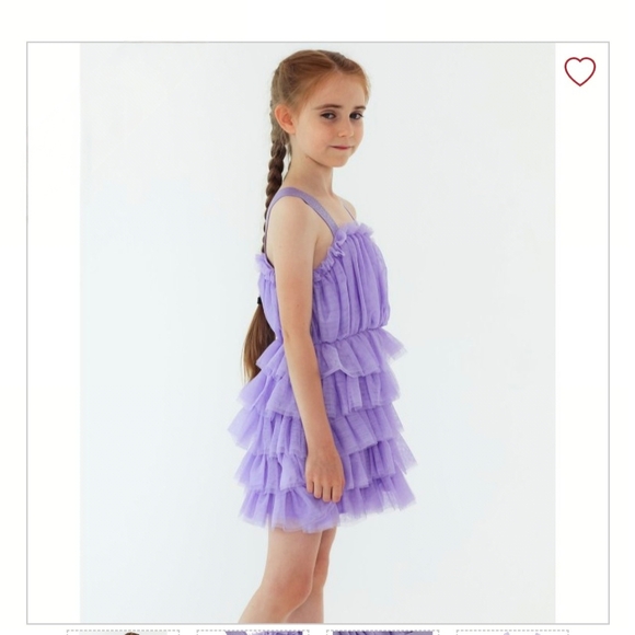 Lavender Ruffle Kids Dress - Picture 4 of 12